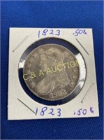 1823 50C CAPPED BUST