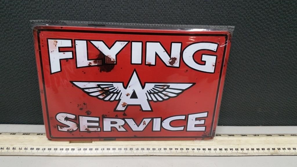 Flying A Service Gas / Oil Metal Sign (repro)