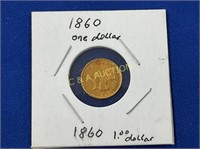 1860 $1 GOLD PRINCESS COIN
