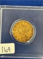 RARE 1893 CC $5 GOLD COIN