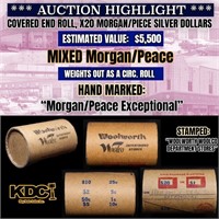 High Value - Mixed Covered End Roll - Marked "Morg