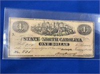1863 $1 RALEIGH STATE OF NC