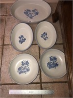 (5) Pfaltzgraff Stone Serving Platters & Bowls
