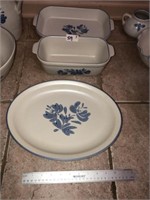 Pfaltzgraff stone Bake Dishes & Platter (3)