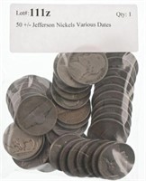 50 +/- Jefferson Nickels Various Dates