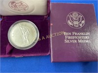 SILVER BEN FRANKLIN FIREFIGHTER MEDAL