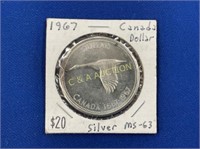 1967 MS63 CANADA DOLLAR