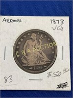 1873 S SEATED LIBERTY W/ ARROWS
