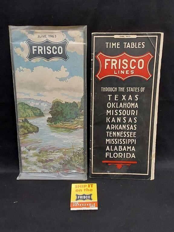 Frisco Lines Time Tables & pack of matches