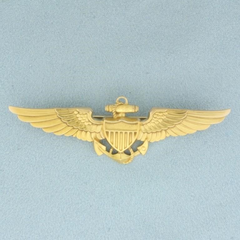 US Marine Corp or Naval Aviator Wings Pin in 10k Y