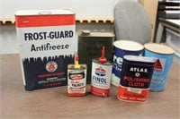 Assorted Advertising Oil & Anti Freeze Cans