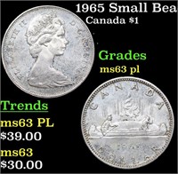 1965 Small Beads, Blunt 5 Canada Dollar Cameo! 1 G