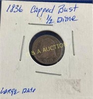 1836 CAPPED  BUST 1/2 DIME