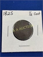 1825 1/2C TYPE COIN