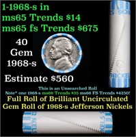 Shotgun Jefferson 5c roll, 1968-s 40 pcs Bank Wrap