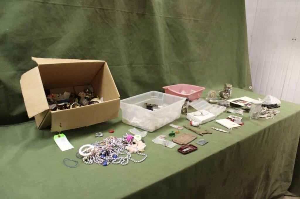 Assorted Jewelry, Marbles & Buttons