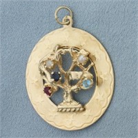 Gemstone Tree of Life Medallion Pendant or Charm i