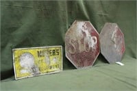 (2) Vintage Stop Signs,& Meyer's Farm Equipment S