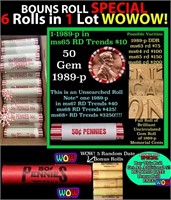 THIS AUCTION ONLY! BU Shotgun Lincoln 1c roll, 198