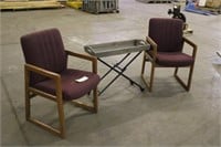 Folding Mirror Table,& (2) Chairs