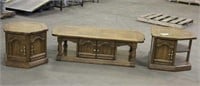 Coffee Table Approx 56"x23"x16" & (2) End Tables A