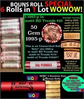 THIS AUCTION ONLY! BU Shotgun Lincoln 1c roll, 199