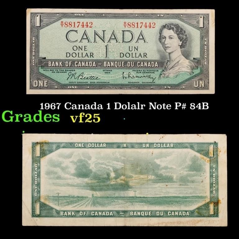 1967 Canada 1 Dolalr Note P# 84B Grades vf+