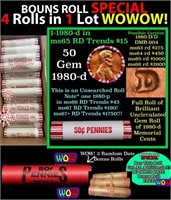 THIS AUCTION ONLY! BU Shotgun Lincoln 1c roll, 198