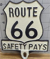 Cast aluminum route 66 sign