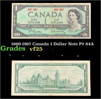 1960-1967 Canada 1 Doollar Note P# 84A Grades vf+
