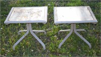 Pair of Glass-Top Patio Tables