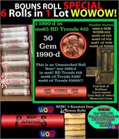 THIS AUCTION ONLY! BU Shotgun Lincoln 1c roll, 199