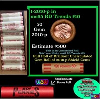 THIS AUCTION ONLY! BU Shotgun Lincoln 1c roll, 201