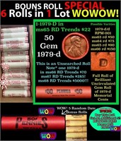 THIS AUCTION ONLY! BU Shotgun Lincoln 1c roll, 197