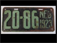LICENSE PLATE - 1923 NEBRASKA