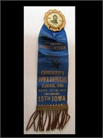 17th BIENNIAL REUNION CLARINDA,  IA. 1913 RIBBON