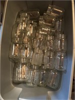 Large tote of miscellaneous canning jars, several