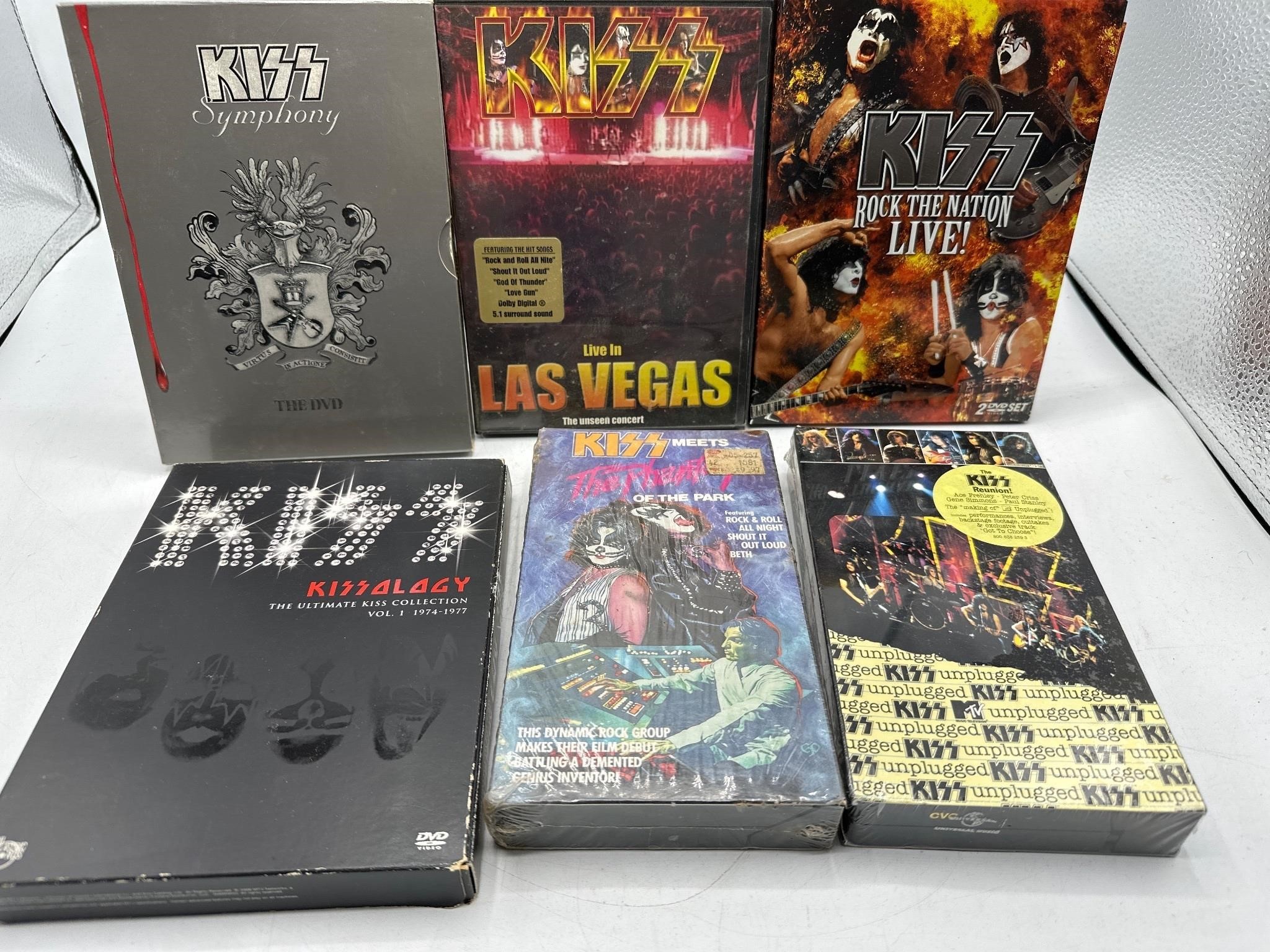 Kiss dvds and vhs tapes