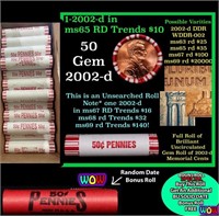 THIS AUCTION ONLY! BU Shotgun Lincoln 1c roll, 200