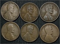 (6) 1909 Wheat Cents