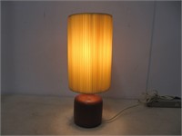 MCM, TEAK WOOD TABLE LAMP WITH SHADE