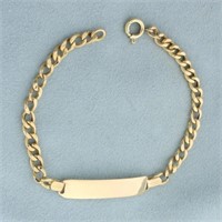 Engravable ID Bracelet in 18k Yellow Gold