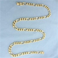 20.5 Inch Figaro Link Chain Necklace in 14k Yellow
