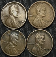 1917-S, 1918-D, 1919, 1919-D Wheat Cents