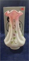 (1) Fenton Roselene Vase w/ Box (8.5" Tall)