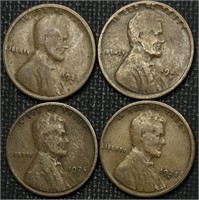 1923-S, 1924-S, 1925-S, 1926-D Wheat Cents