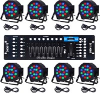 8-Pack Stage Lights with DMX Controller