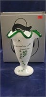 (1) Fenton Milk Vase w/ Box (6.5" Tall)