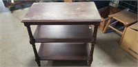(1) Wooden Accent Table w/ 2 Shelves