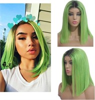 14 Ombre Bob Wig  Lace Front Lime  Brazilian
